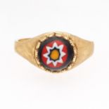 Ladies" Vintage Gold and Millefiori Murano Glass Ring