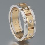 Gentlemen's Rolex Style Two-Tone Gold and Diamond Band