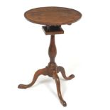 English George III Walnut Tilt Top Wine Table