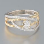 Ladies' Gabriel & Co. Two-Tone Gold and Diamond Ring