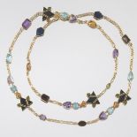 Ladies' Long Necklace with Various Gemstones