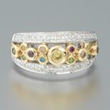 Ladies' White and Color Diamonds Ring