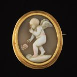 Carved Shell Cameo in a Gold Frame