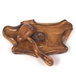 Dan Karner Carved Wood Nutcracker Bowl and Mallet