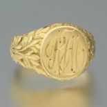 Ladies' 18k Gold Signet Ring, Monogrammed