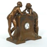 Goldscheider Art Nouveau Terracotta Clock