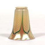 Steuben Gold Aurene Pulled Feather Glass Lamp Shade