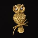 Tiffany & Co. Gold and Diamond Owl Brooch