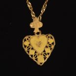 Ladies' High Carat Gold Heart Pendant on Chain