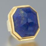 Impressive Lapis Cabochon and Gold Ring