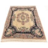 Vintage Fine Hand Knotted Aubusson Sculpted Carpet