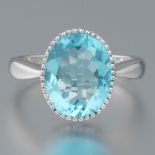 Ladies' Gold and Blue Topaz Ring