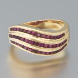 Ladies' Gold and Ruby Wave Ring