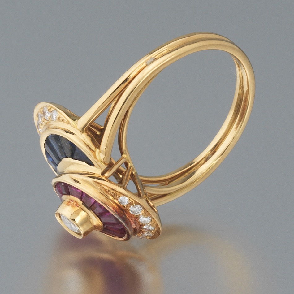 Ladies' Yellow Gold, Diamond and Gemstone Ring - Image 6 of 7