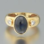 Ladies' Sapphire Cabochon and Diamond Ring