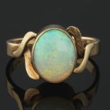 Ladies' Retro Gold and Opal Ring