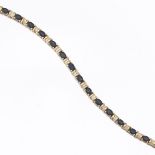 Ladies' Gold, Blue Sapphire and Diamond Bracelet