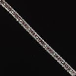 Ladies' White Gold, Ruby, and Diamond Bracelet