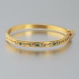 Ladies' Victorian Gold, Emerald and Diamond Bangle