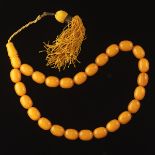 Butterscotch Bakelite Bead Necklace with Tassel