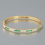 Tiffany & Co Diamond and Emerald Bangle Bracelet