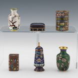 Chinese Group of Six CloisonnÃ© Enamel Miniature Container and Vases, with Guanagxu Seal-Mark