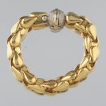 Ladies' Impressive Brev. Sauro Gold and Diamond Heavy Link Bracelet