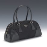 Prada Nylon and Leather Mini Bowler Bag