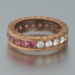 Ladies' Rose Gold and Pink Tourmaline Eternity Band