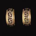 A Pair of Gold Greek Key Earrings