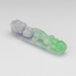 Carved Lavender Jadeite Belt Hook