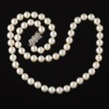 Mikimoto Sea Magic "Blue Lagoon" Single Strand Pearl Necklace, Original Boxes