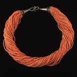 Ladies' Coral Torsade Necklace