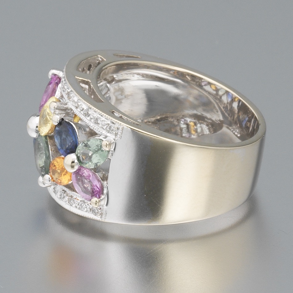 Ladies' Color Sapphire, Diamond and Gold Ring - Image 4 of 8