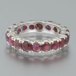 Ladies' Gold and Ruby Eternity Band