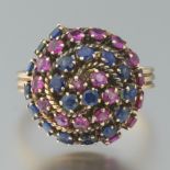 Ruby and Sapphire Dome Ring