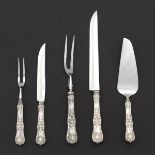 Tiffany & Co. Sterling Silver Five-Piece Serving/Carving Set, "King" Pattern