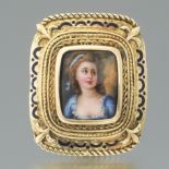 Ladies' Enameled Portrait Ring