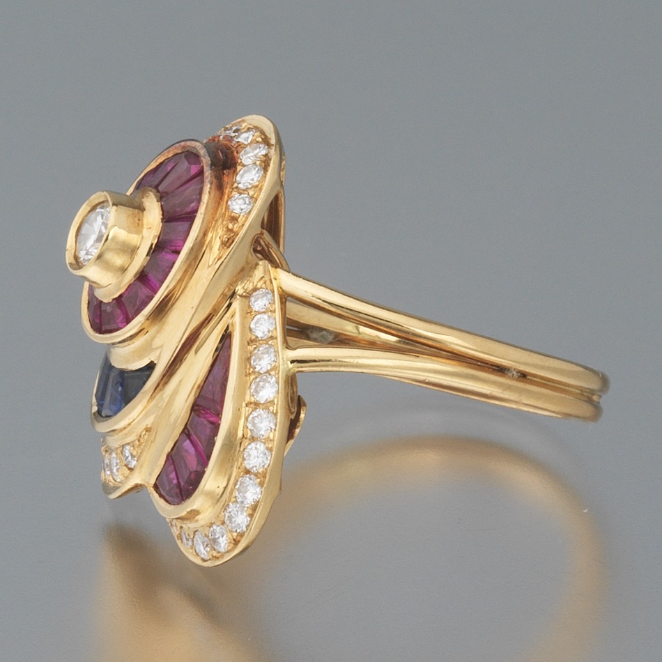 Ladies' Yellow Gold, Diamond and Gemstone Ring - Image 3 of 7