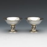International La Paglia Designed Pair Sterling Silver of Footed Bowls