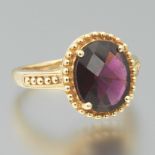 Ladies' Gold and Raspberry Rhodolite Garnet Ring