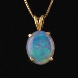 Ladies' Italian Gold and Opal Pendant on Chain