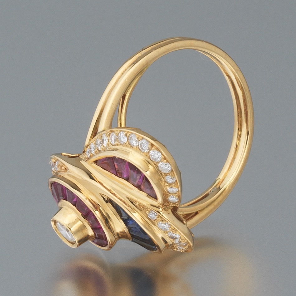 Ladies' Yellow Gold, Diamond and Gemstone Ring - Image 7 of 7