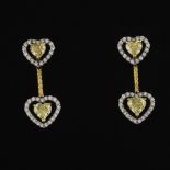 A Pair of Diamond Heart Earrings