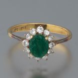 Ladies' Gold, Emerald and Diamond Ring