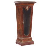 French Empire Style Marquetry Vitrine on Pedestal with Marble Top