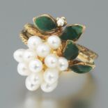 Ladies' Pearl Cluster Flower Ring