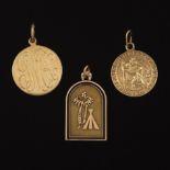 Three Gold and Enamel Pendants