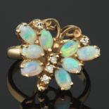 Ladies' Opal and Diamond Butterfly Ring