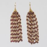 Pair of Gold and Ruby Tassel Earrings